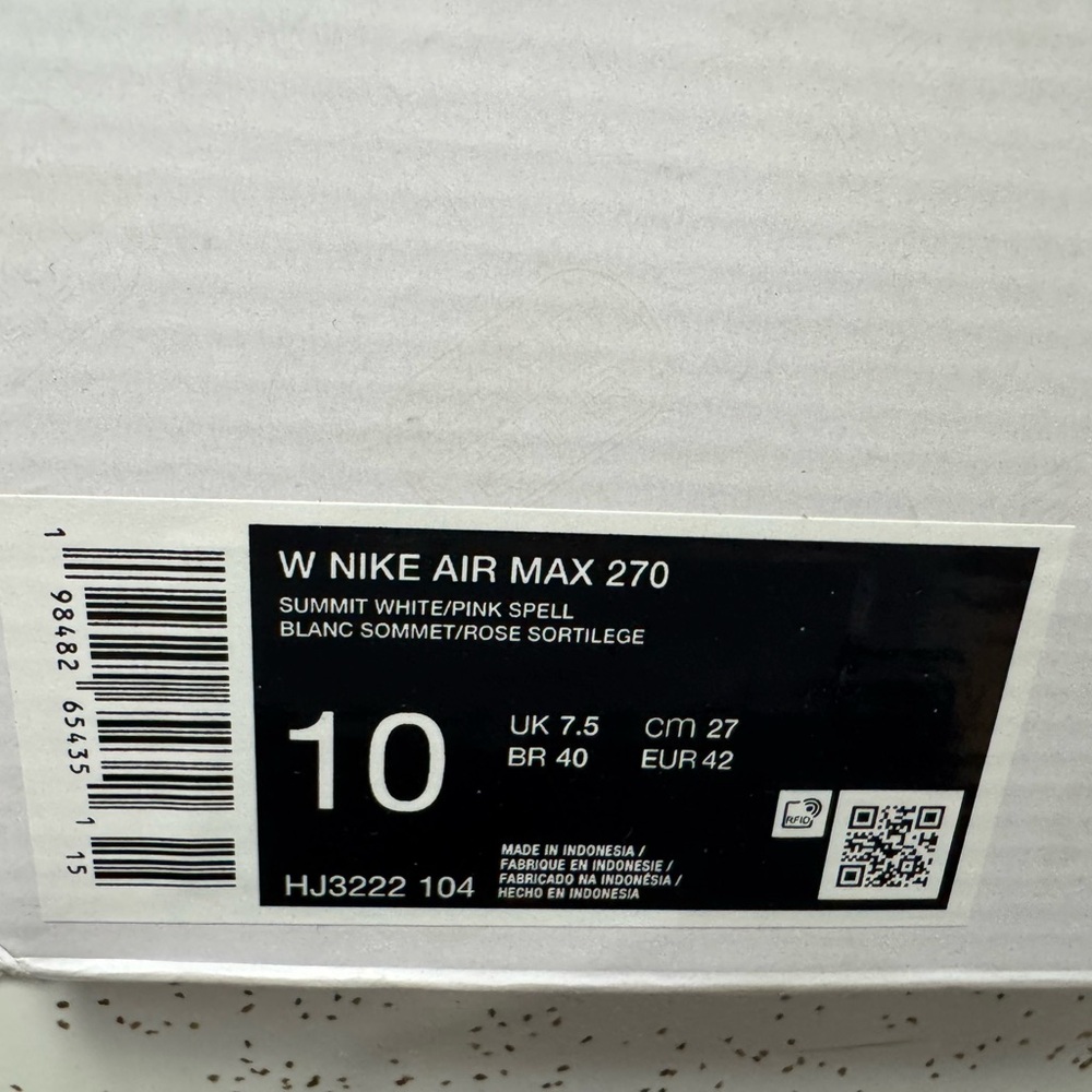 Nike Women’s Air Max 270 React in White and Pink - Picture 3 of 3